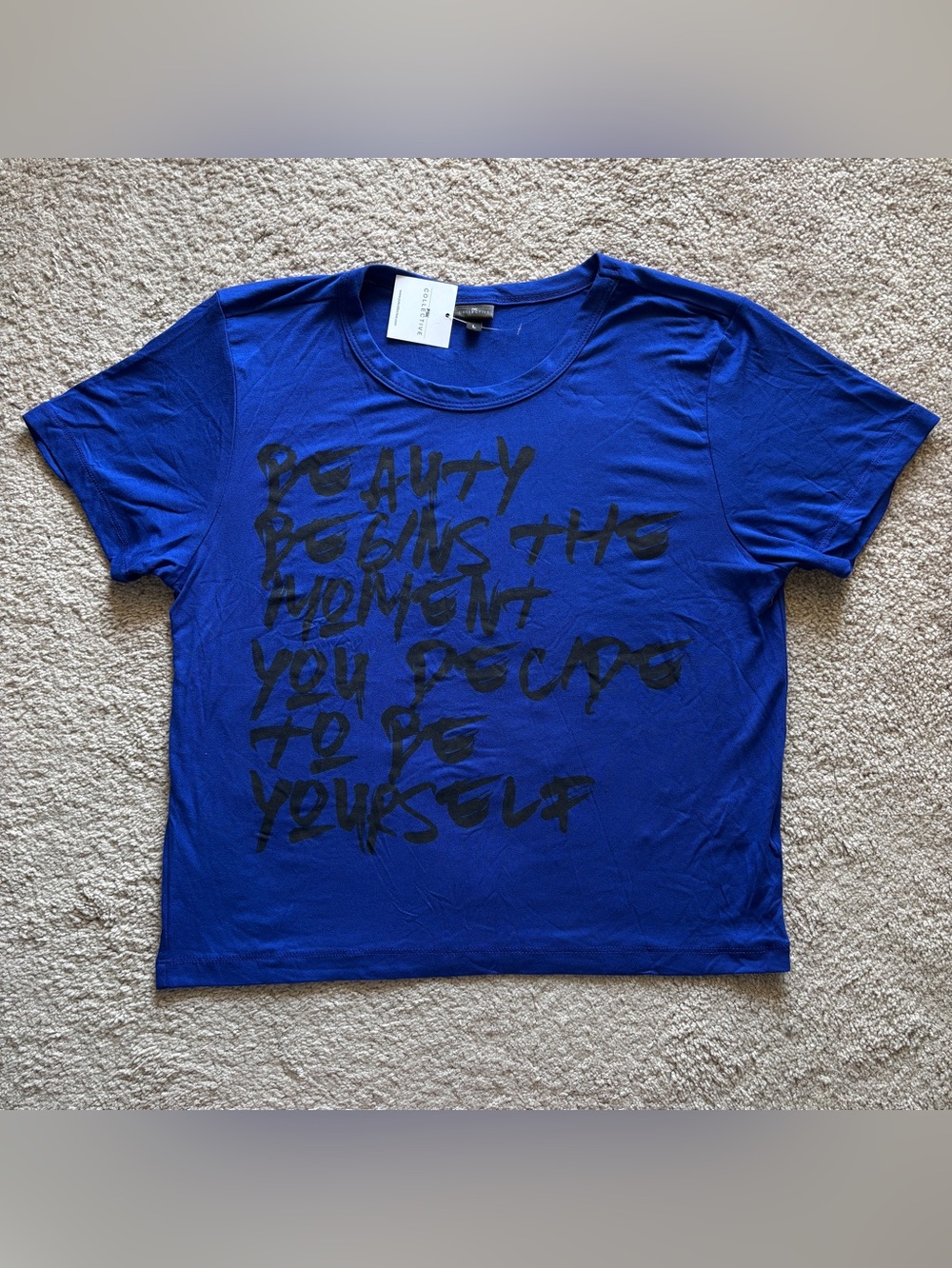 New PSK Collective T-shirt: "Beauty Begins the Moment..." – Size L